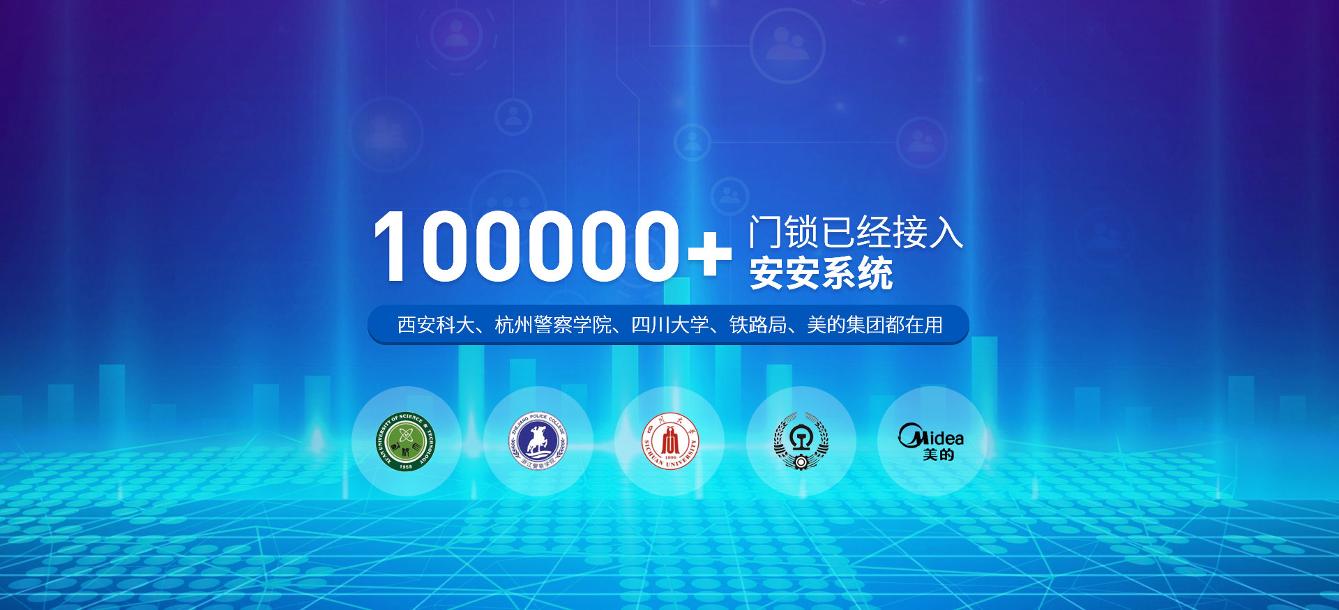目前安安智能已經(jīng)接入門鎖100000+ 西安科大、杭州警察學(xué)院、四川大學(xué)、鐵路局、美的集團(tuán)都在用-安安物聯(lián)網(wǎng)門鎖，智慧公寓系統(tǒng)